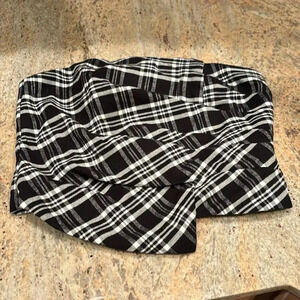 TopShop woman's black and white striped checkered bandage top